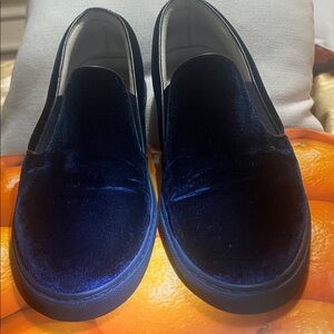 Del Toro Navy Velvet Slipper II- Rubber Sole- Made in Italy Size 12